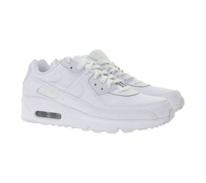 Sneakers NIKE Air Max 90 per bambini e bambine con ammortizzazione Air e vera pelle HF6358-102 Bianco/Argento