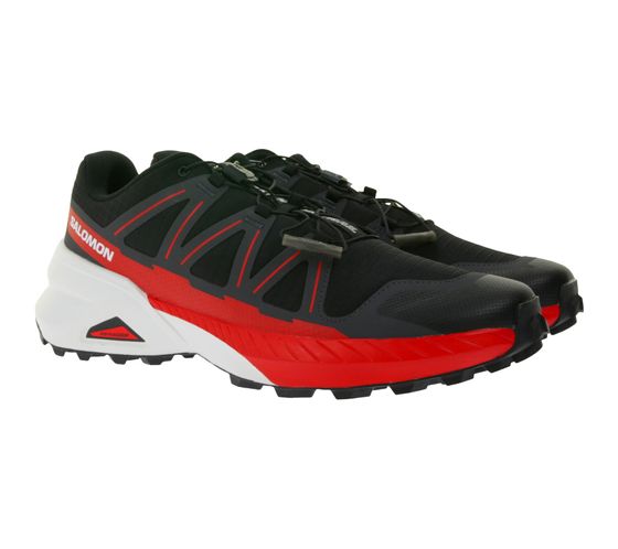 SALOMON Speedcross Peak M Herren Trailrunning-Schuhe mit Ortholite Sohle 10mm Sprengung 477901 30 Schwarz/Rot