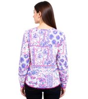 Chemisier d'été femme ZWILLINGSHERZ à motif cachemire intégral 33214-84 Bleu/Rose/Blanc