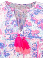 Chemisier d'été femme ZWILLINGSHERZ à motif cachemire intégral 33214-84 Bleu/Rose/Blanc