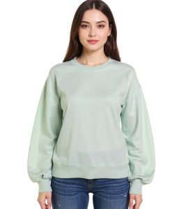 ZEGY Damen Sweatshirt schlichter Baumwoll-Pullover Rundhals-Pulli Sweater 1065 Mint-Grün ZEGY Damen Sweatshirt schlichter Baumwoll-Pullover Rundhals-Pulli Sweater 1065 Mint-Grün
