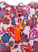 Chemisier-tunique d'été ZWILLINGSHERZ Alex pour femme à motif floral 33103-1 Blanc/Bleu/Rose/Orange