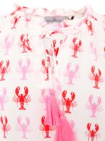 Chemisier tunique d'été femme ZWILLINGSHERZ Lobster à motif crabe 33220-22 Blanc/Rose/Rouge