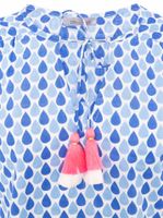 Blusa estiva in cotone da donna Twinheart "Droplet" con motivo a goccia 33217-89 Blu/Rosa