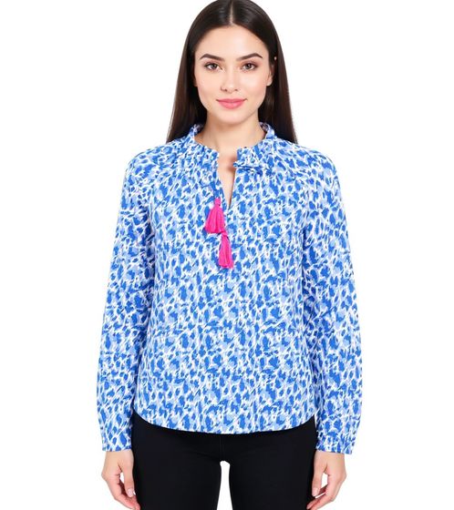 Chemisier d'été en pour femme ZWILLINGSHERZ « Léopard coloré » à motif léopard 33224-89 Bleu/Rose