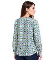 ZWILLINGSHERZ Stargazing Damen Sommer-Bluse Tunika-Shirt mit Sternen 33184-64 Weiß/Blau/Pink/Grün