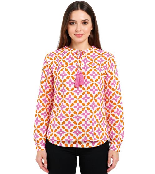 Chemisier d'été femme ZWILLINGSHERZ à fleurs 33256-90 Blanc/Rose/Orange