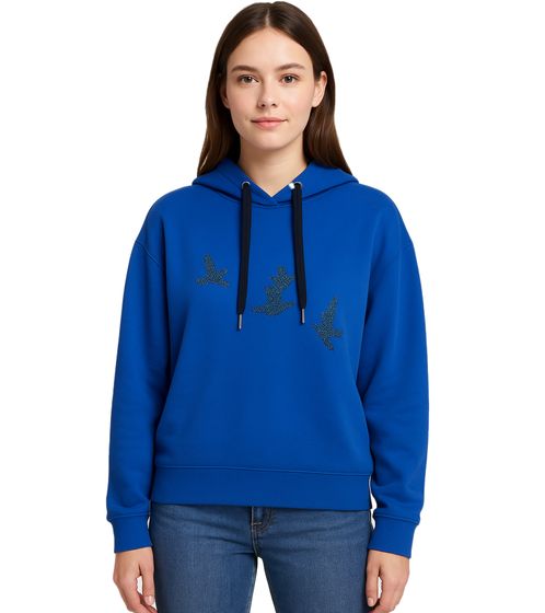 Sudadera con capucha ZEGY para mujer con adornos de pájaros, jersey de algodón, 1074, azul