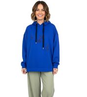 Sudadera con capucha ZEGY para mujer con adornos de pájaros, jersey de algodón, 1074, azul