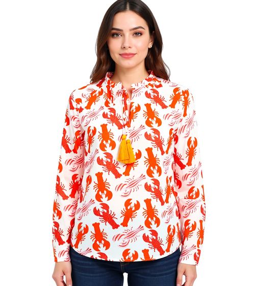 Chemisier tunique d'été ZWILLINGSHERZ pour femme, motif crabe 33218-15 Blanc/Orange/Rouge