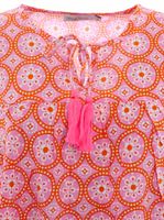 ZWILLINGSHERZ Damen Sommer-Bluse mit aufälligen-Muster 33125-4 Orange/Pink