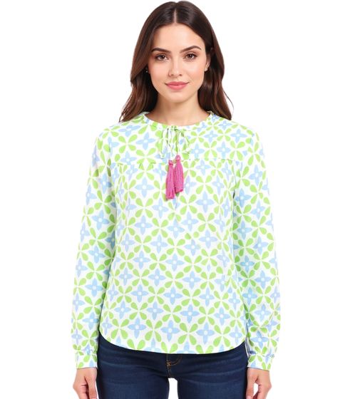 Chemisier d'été pour femme ZWILLINGSHERZ, tunique à fleurs, 33256-18, blanc/vert/bleu