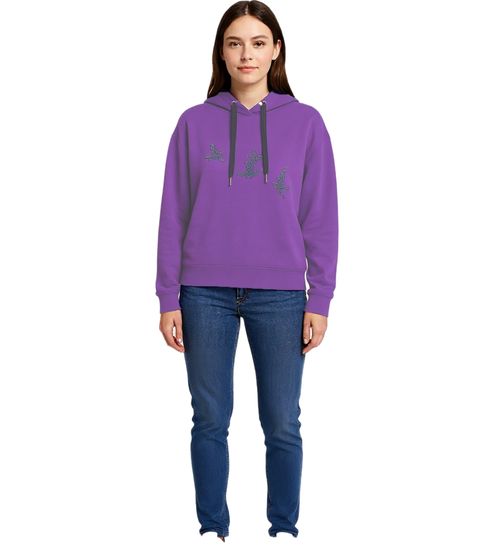 Sudadera con capucha para mujer ZEGY de algodón 1074, color morado