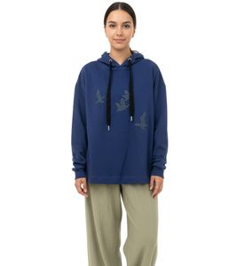 ZEGY Damen Hoodie Kapuzen-Pullover mit Vögel-Verzierungen Baumwoll-Pullover Sweater 1074 Navy ZEGY Damen Hoodie Kapuzen-Pullover mit Vögel-Verzierungen Baumwoll-Pullover Sweater 1074 Navy