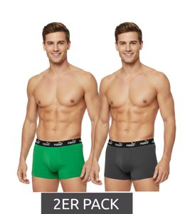 Lot de 2 boxers PUMA Everyday Basic pour homme, sous-vêtements en coton, 701232894 004, gris/vert