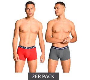 2er Pack PUMA Everyday Basic Boxer Herren Boxer-Shorts Baumwoll-Unterhose 701232894 003 Grau/Rot