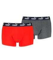 Pack de 2 calzoncillos bóxer básicos PUMA Everyday para hombre, de algodón, 701232894 003, gris/rojo