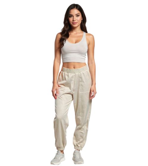 Pantalones deportivos ZEGY para mujer, cómodos pantalones deportivos con bolsillos laterales, pantalones de algodón, 1068 Beige