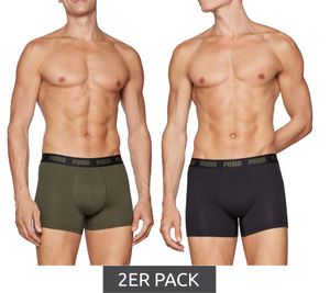 2er Pack PUMA Everyday Basic Boxer Herren Boxer-Shorts Baumwoll-Unterhose 701232894 008 Khaki/Schwarz