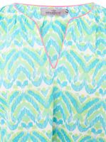 ZWILLINGSHERZ Damen Baumwoll-Bluse Sommer-Bluse Tunika-Shirt 33236-88 Grün/Weiß/Blau