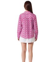 ZWILLINGSHERZ Pünktchen Damen Sommer-Bluse Tunika-Shirt mit Polka Dots 33095-1 Pink/Weiß