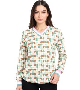 Camicia estiva a maniche lunghe da donna ZWILLINGSHERZ Mosaic con mosaici colorati 31628-66 Beige/Marrone/Verde/Rosa Camicia estiva a maniche lunghe da donna ZWILLINGSHERZ Mosaic con mosaici colorati 31628-66 Beige/Marrone/Verde/Rosa