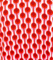 Chemise d'été à manches longues ZWILLINGSHERZ pour femme, style rétro, imprimé graphique 31633-58 Rose/Bordeaux/Rouge