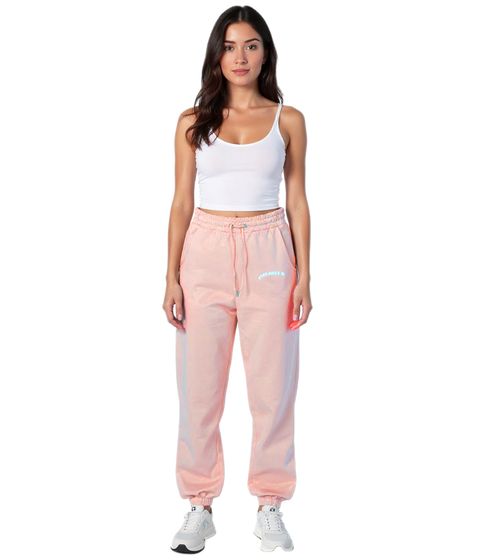 ZEGY Damen Jogginghose bequeme Sweat-Hose mit seitlichen Eingrifftaschen Baumwoll-Hose 1063 Rosa