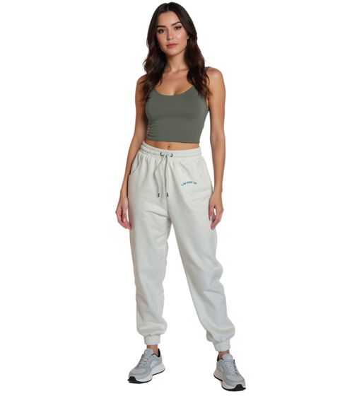 Pantalones deportivos ZEGY para mujer, cómodos pantalones deportivos con bolsillos laterales, pantalones de algodón 1063 blanco