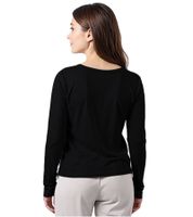ZEGY Damen Pullover dünner Longsleeve mit V-Ausschnitt Sommer-Shirt 1078 Schwarz