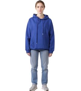 Sudadera con capucha sencilla para mujer ZEGY con bolsillo tipo canguro, color azul real 1077