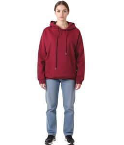 Sudadera con capucha sencilla para mujer ZEGY con bolsillo tipo canguro 1077 Burdeos-Rojo