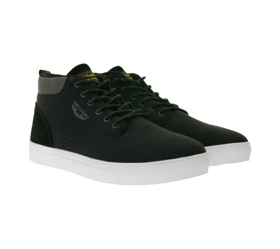 PME LEGEND Strike Herren Mid-Top Sneaker mit herausnehmbarer EVA-Innensohle Freizeit-Sneaker Schnür-Schuhe PBO206088-999 Schwarz