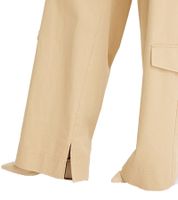 Pantalones cargo para mujer, prácticos pantalones de verano de algodón, pernera ancha y cintura alta, 972109 Beige