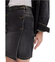 Damen Denim-Rock Wickel-Jeansrock Baumwoll-Rock Mini-Rock 971650 Schwarz/Grau