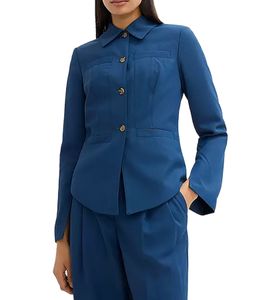 stylische Damen Hemd-Jacke Herbst-Jacke Business-Jacke Kurz-Mantel 943635 Blau stylische Damen Hemd-Jacke Herbst-Jacke Business-Jacke Kurz-Mantel 943635 Blau