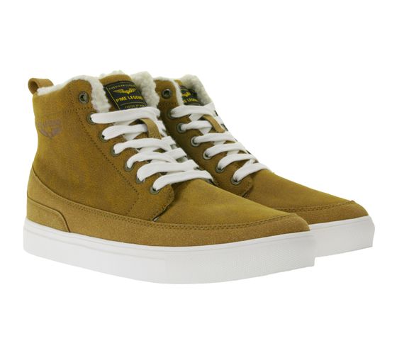 PME LEGEND Corridor Herren High-Top Sneaker mit herausnehmbarer EVA-Innensohle Schnür-Schuhe mit Fell-Fütterung PBO197046-706 Braun