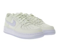 NIKE Air Force 1 GS Kinder Sneaker für Mädchen Echtleder Turnschuhe Teenager Low-Top Sneaker CT3839 110 Creme-Weiß