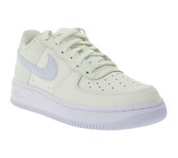 NIKE Air Force 1 GS Kinder Sneaker für Mädchen Echtleder Turnschuhe Teenager Low-Top Sneaker CT3839 110 Creme-Weiß