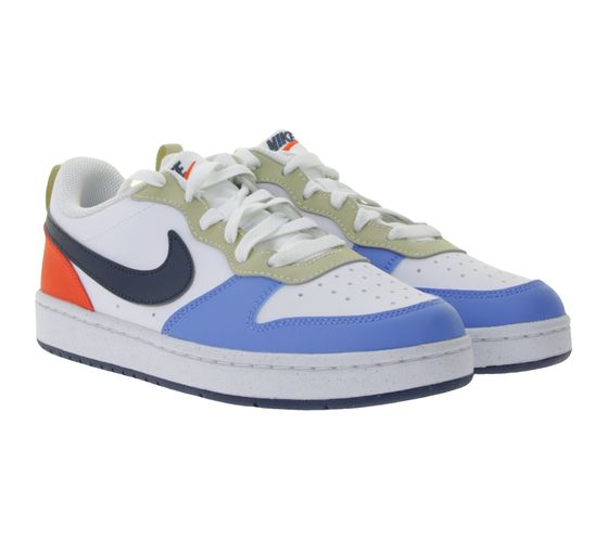 NIKE Court Borough Kinder Sneaker Turnschuhe mit herausnehmbarer Sohle Teenager Low-Top Sneaker DV5456 124 Weiß/Blau/Rot
