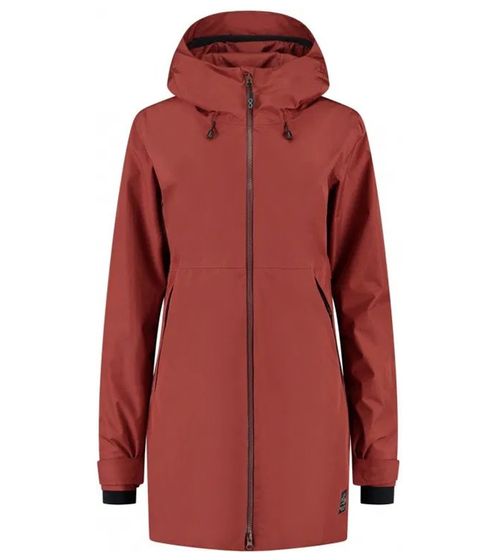 Blue LOOP Originals Virga Shell Parka Damen Mantel nachhaltige Regen-Jacke mit DWR-Imprägnierung W-VP006-22-B432 Dunkel-Rot