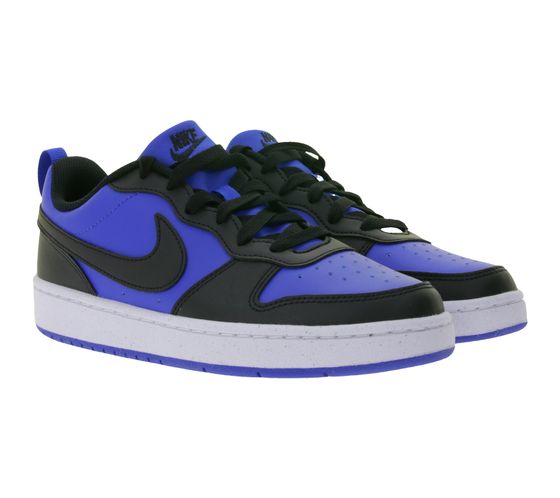 NIKE Court Borough Kinder Sneaker Turnschuhe mit herausnehmbarer Sohle Teenager Low-Top Sneaker HM6293 480 Blau/Schwarz