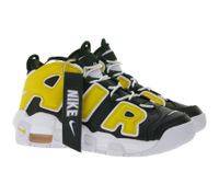 NIKE Air More Uptempo Kids' Sneakers, Genuine Leather, Teenage Sneakers, Basketball Shoes, FN0262 001, Black/Yellow