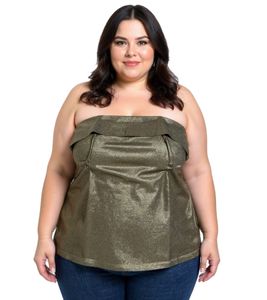 Damen auffälliges Bandeau Sommer-Top Festival-Shirt 956209 Gold Damen auffälliges Bandeau Sommer-Top Festival-Shirt 956209 Gold