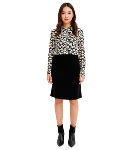 Gonna midi svasata da donna, elegante gonna in maglia, 970081, nera Gonna midi svasata da donna, elegante gonna in maglia, 970081, nera