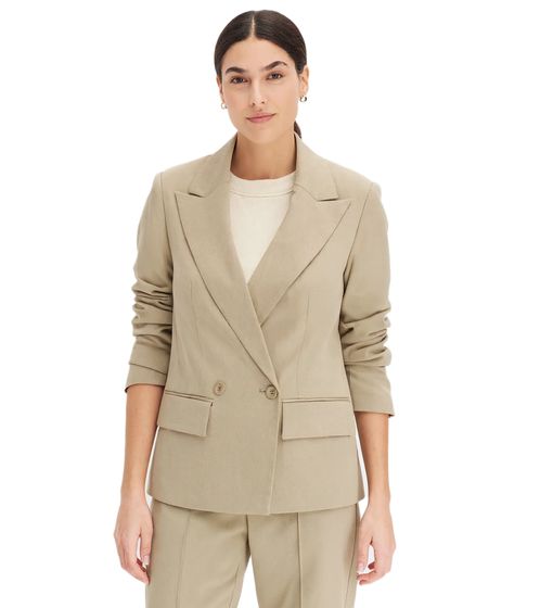 stylischer Damen Ausgeh-Blazer Herbst-Blazer Business-Blazer Baumwoll-Blazer 963735 Khaki