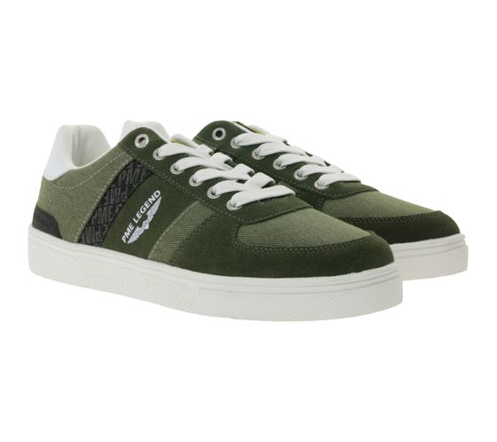 PME LEGEND Skytank Herren Low-Top Sneaker mit Overlay-Optik Schnür-Schuhe Freizeit-Sneaker PBO2303310-8208 Khaki