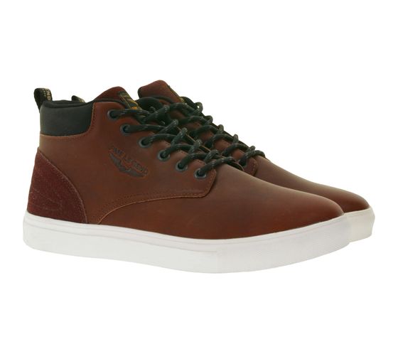 PME LEGEND Strike Herren Mid-Top Sneaker mit herausnehmbarer EVA-Innensohle Freizeit-Sneaker Schnür-Schuhe PBO206088-898 Cognac-Braun