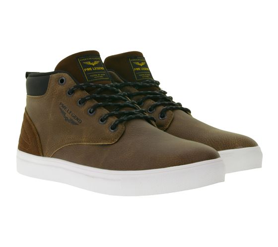 PME LEGEND Strike Herren Mid-Top Sneaker mit herausnehmbarer EVA-Innensohle Freizeit-Sneaker Schnür-Schuhe PBO216038-898 Braun