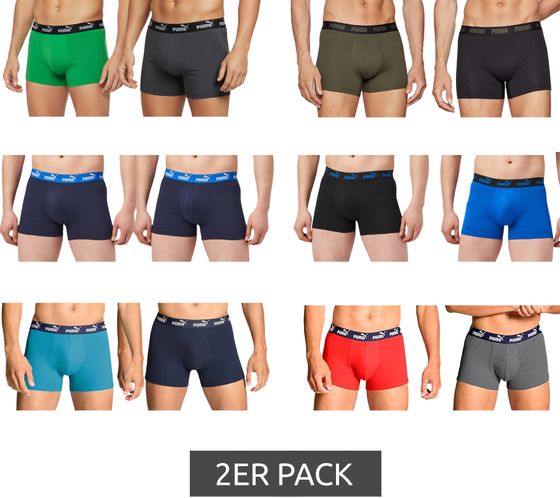 2-pack PUMA Everyday Basic Boxer Men's Cotton Boxer Shorts 701232894 in Black, Gray, Blue, Green, Red